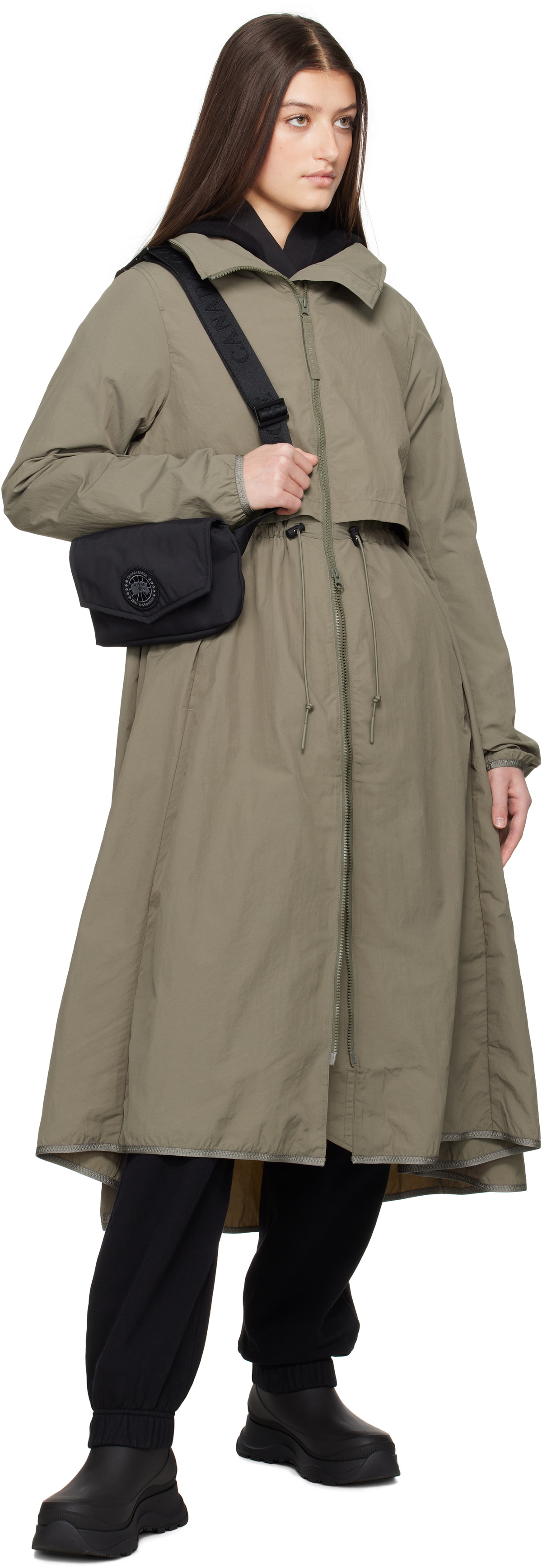 Canada Goose Khaki 'Black Label' Sinclair Long Coat