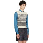 Dries Van Noten Off-White Jacquard Wool Sweater Vest