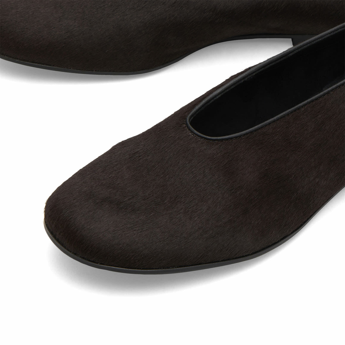 Vagabond Shoemakers Women's Vagabond Aleya Pony Hair Leather Ballet in Chocolate