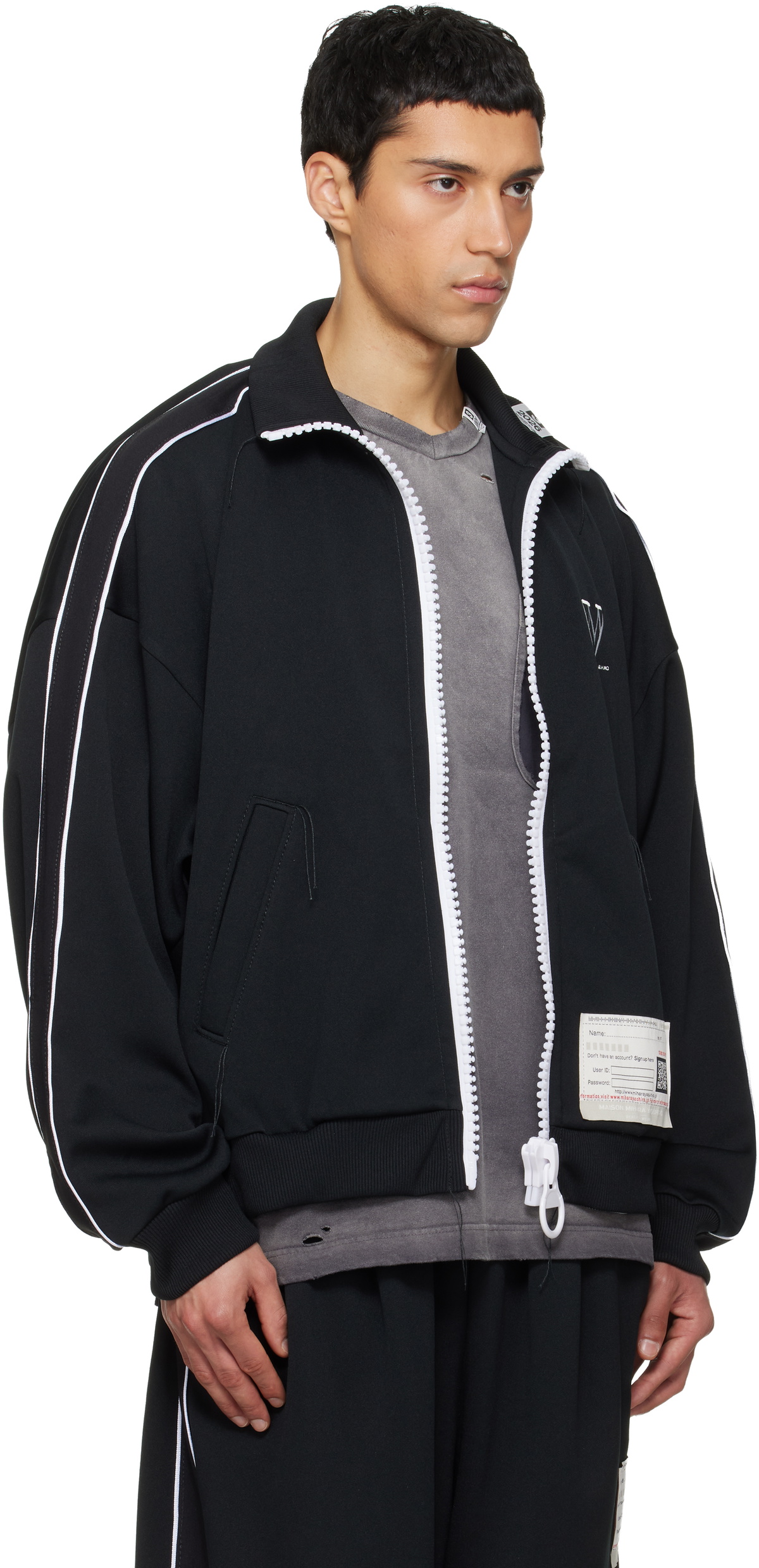 Maison MIHARA YASUHIRO Black Amateur Sewn Like Track Jacket