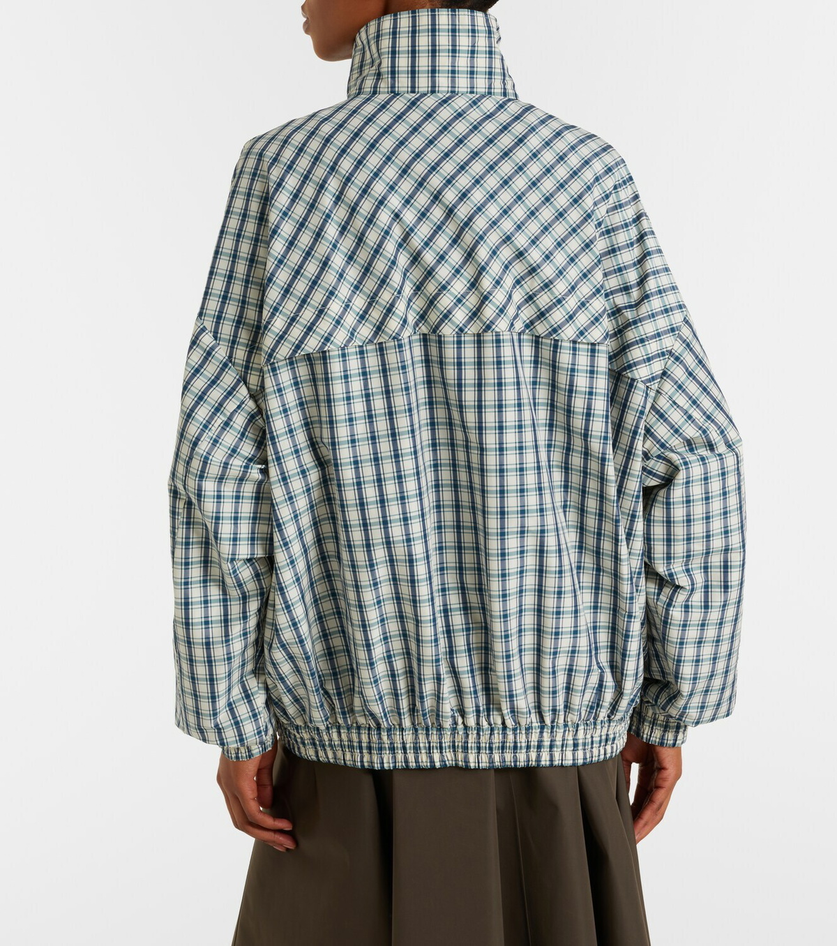 Prada Checked cotton-blend chambray jacket