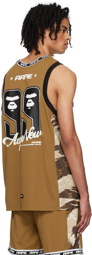 AAPE by A Bathing Ape Tan Moonface Camo Tank Top