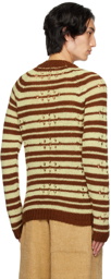 Dries Van Noten Brown & Green Striped Sweater