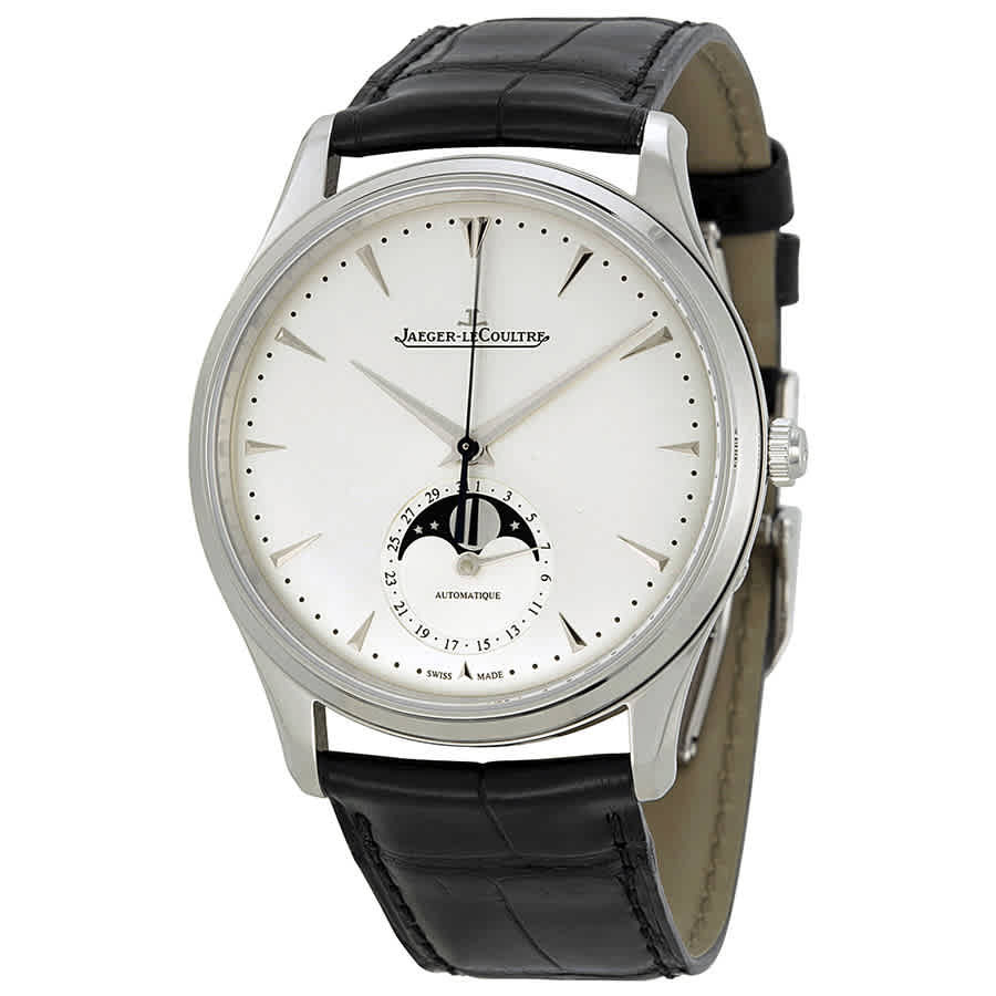 Jaeger LeCoultre Master Silver Dial Leather Mens Watch Q1368420