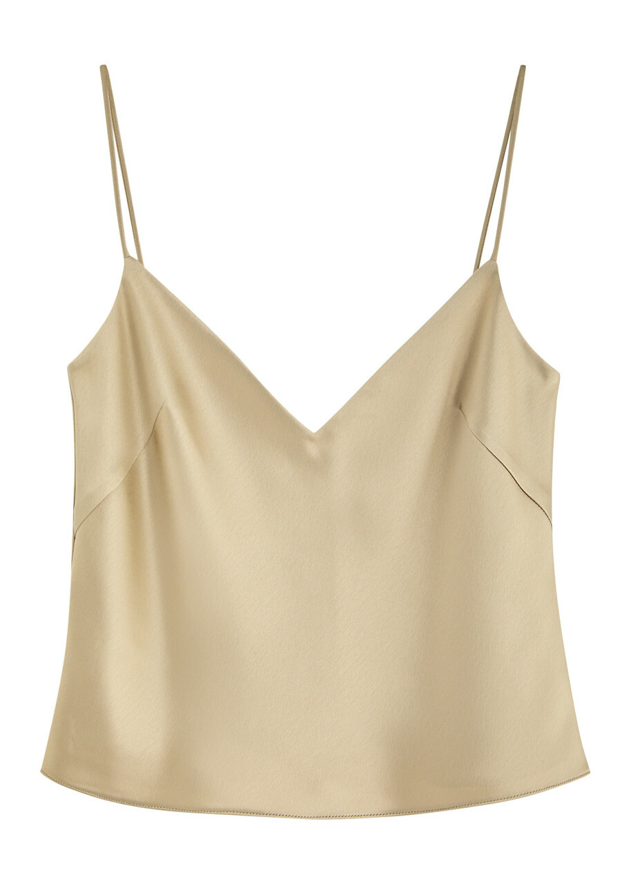 Galvan Ischia Satin Camisole top Sand