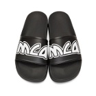 McQ Alexander McQueen Black and White Metal Logo Slides