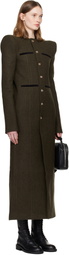 LAURA ANDRASCHKO Khaki Pagoda Loden Maxi Coat