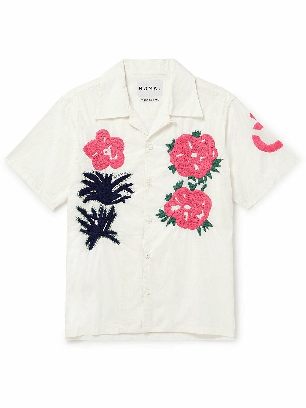 Photo: NOMA t.d. - Convertible-Collar Hand-Embroidered Cotton Shirt - White