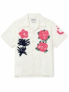 NOMA t.d. - Convertible-Collar Hand-Embroidered Cotton Shirt - White