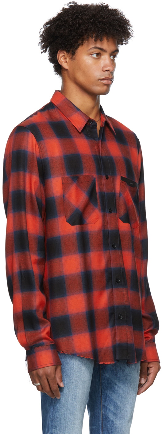 AMIRI Plaid Logo Appliqué Shirt