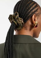 Saint Laurent Paisley-print Silk Scrunchie - Green - One Size