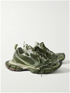 Balenciaga - 3XL Distressed Mesh and Rubber Sneakers - Green