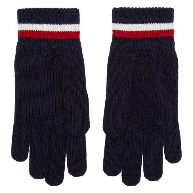Photo: Moncler Navy Wool Corporate Gloves