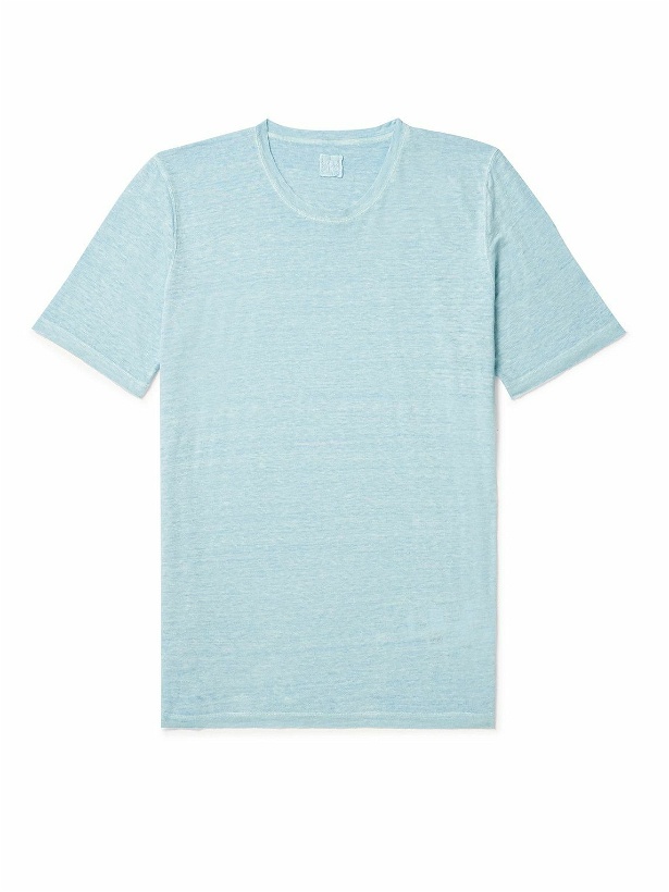 Photo: 120% - Slim-Fit Linen-Jersey T-Shirt - Blue