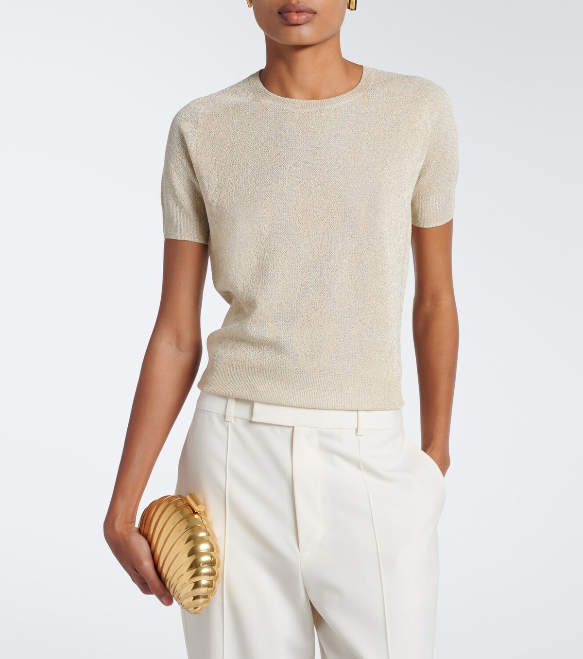 Joseph Char snake-print Lurex® jacquard top