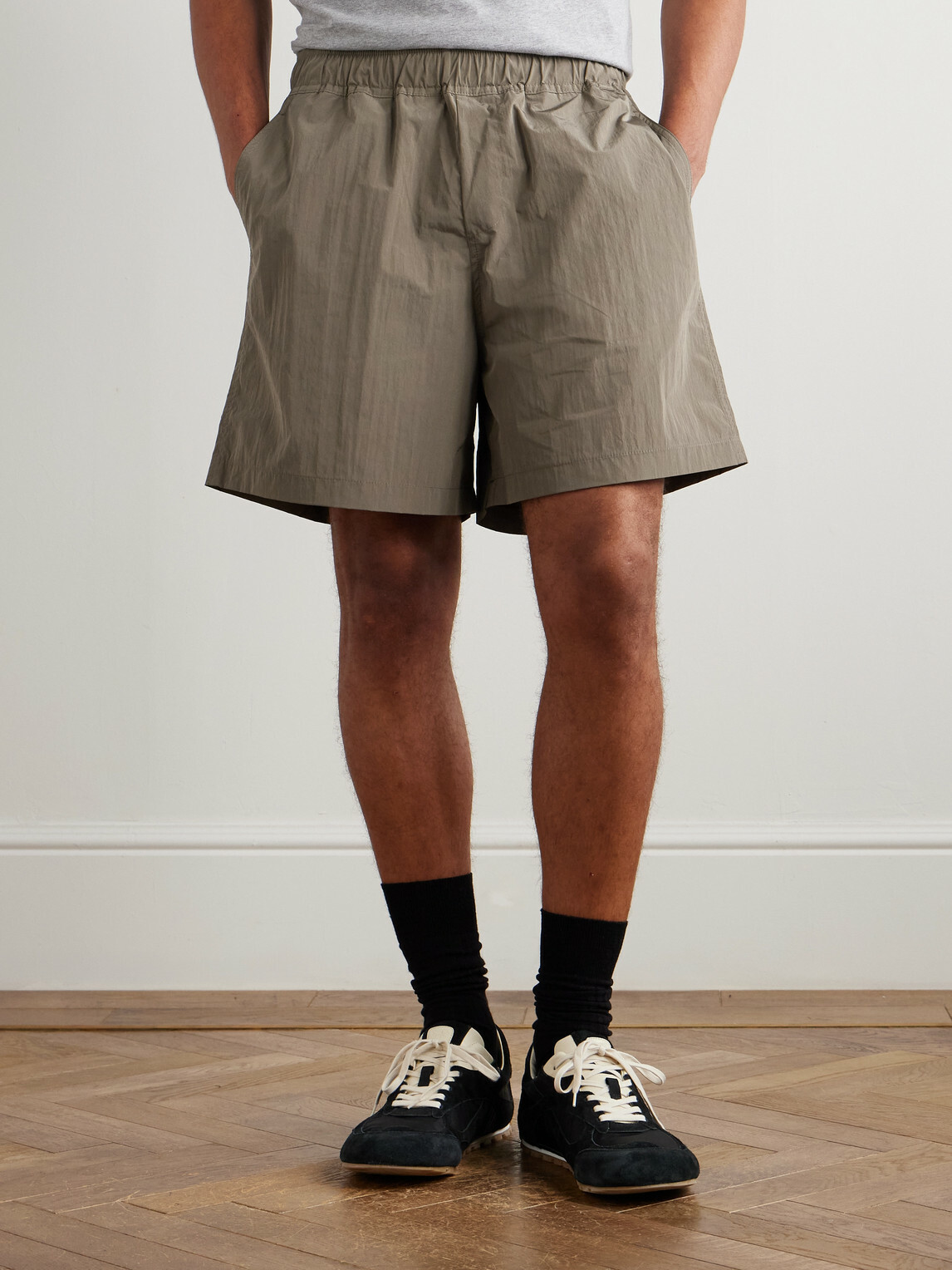 SSAM - Wide-Leg Shell Shorts - Brown