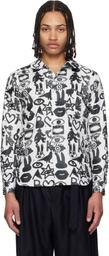 Black Comme des Garçons Black & White Broad Filip Pagowski Print Shirt