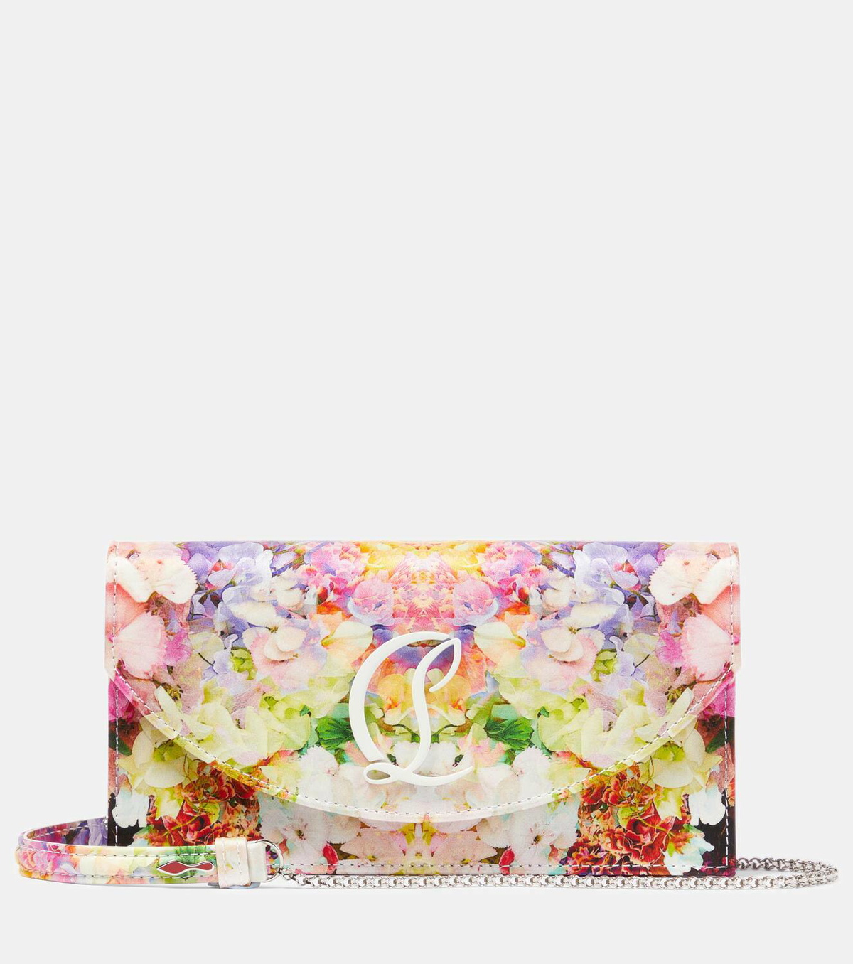 Christian Louboutin Loubi54 floral satin clutch Christian