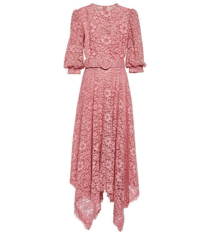 Photo: Costarellos Belted lace maxi dress