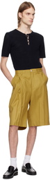CMMN SWDN Yellow Ara Deep Pleat Shorts