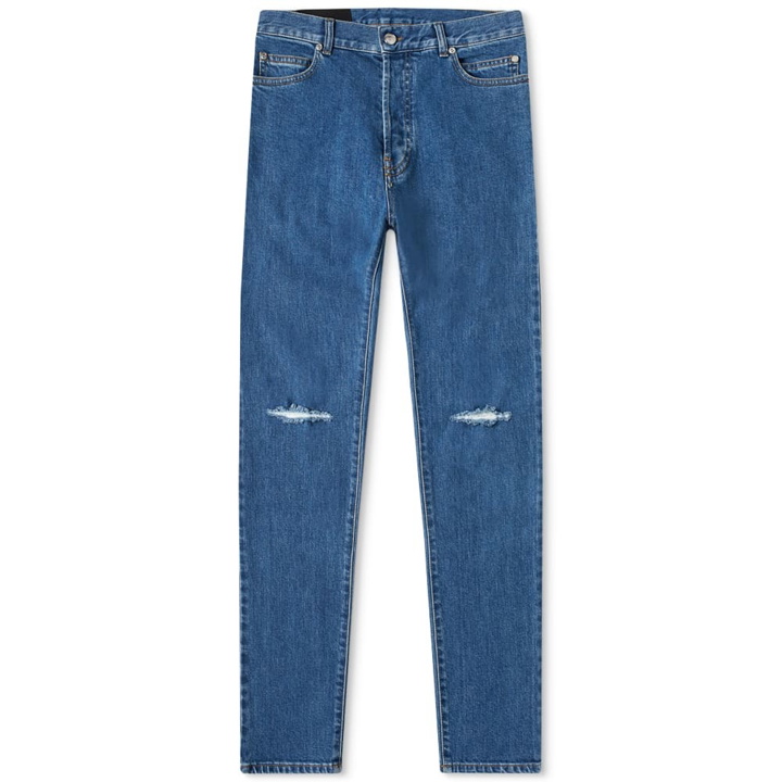 Photo: Balmain Logo Embroidery Slim Jean Blue