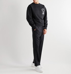 AMI - Logo-Appliquéd Loopback Cotton-Jersey Sweatshirt - Black