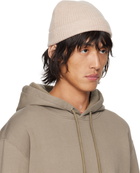 AURALEE Beige Wool Soft Cord Knit Beanie