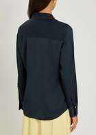 Vince Silk-blend Shirt Navy