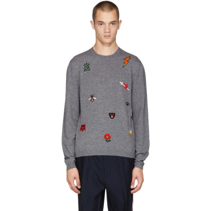 Photo: Gucci Grey All Over Embroidery Sweater