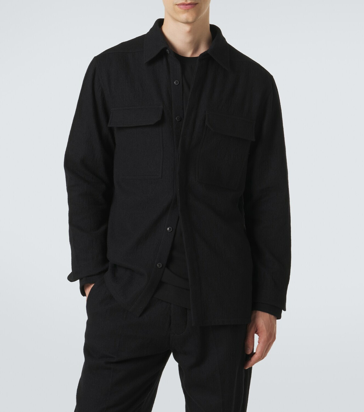 Rick Owens Work cotton and wool flannel shirt