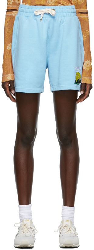 Photo: Casablanca Blue Embroidered Lounge Shorts