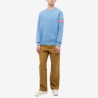 Moncler Men's Tricolor Tape Crew Sweat in Blue