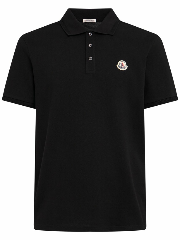 Photo: MONCLER Logo Patch Cotton Piquet Polo Shirt