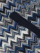 Missoni - Shawl-Collar Space-Dyed Crochet-Knit Wool Cardigan - Blue