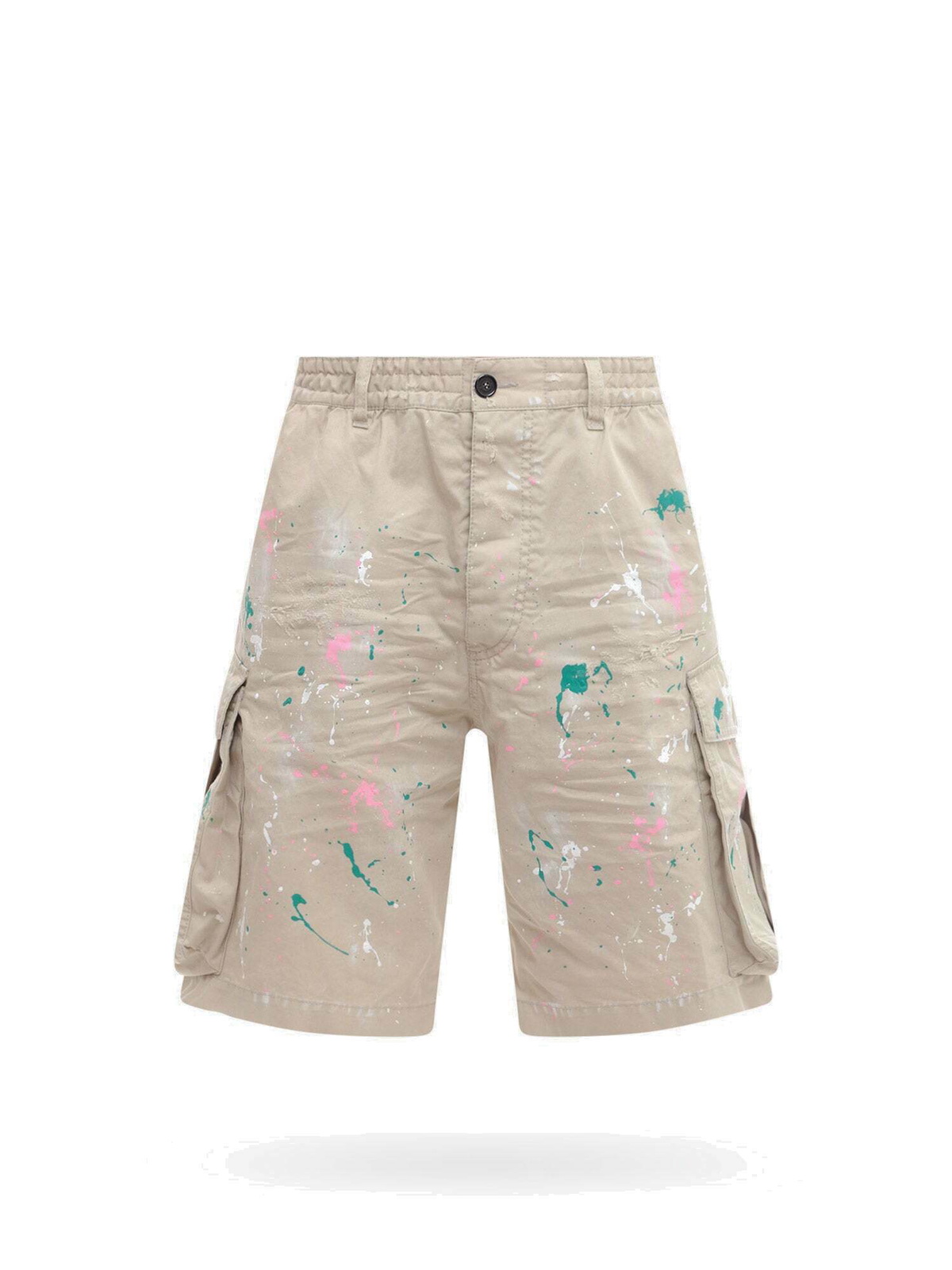 Beige Shield Bee Bermuda Shorts