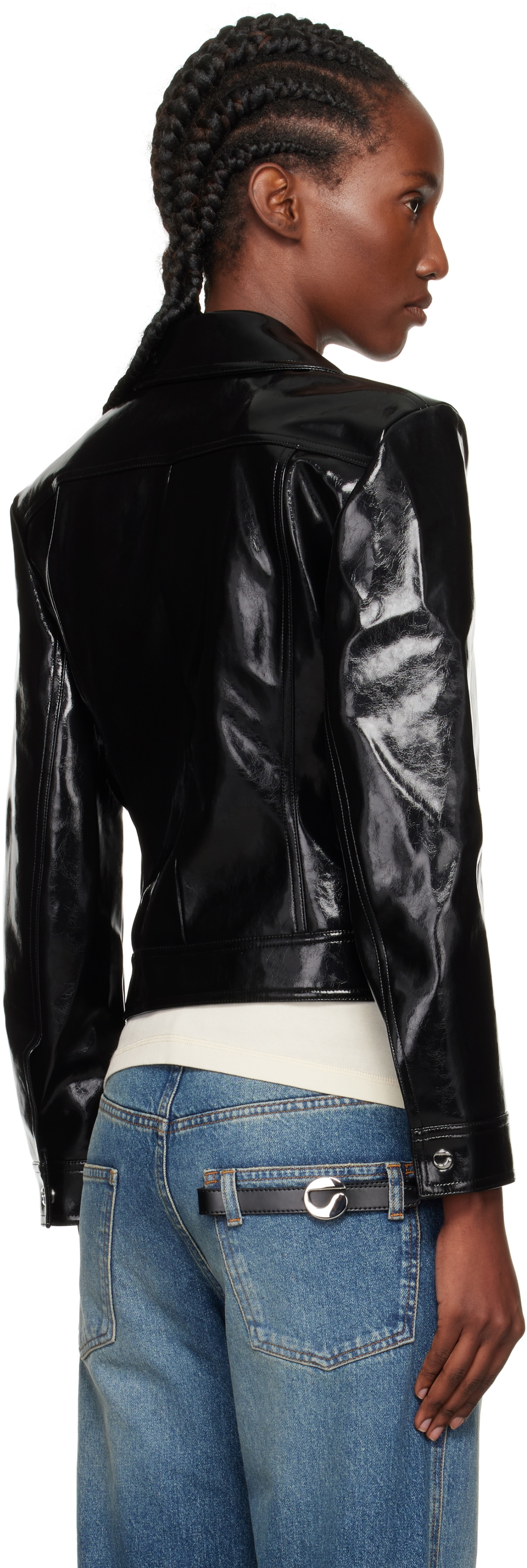Coperni Black Cactus Faux-Leather Jacket
