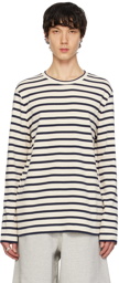 Jil Sander Beige & Navy Multistripe Long Sleeve T-Shirt