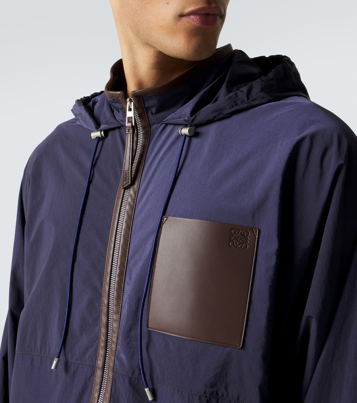 Loewe Leather-trimmed ripstop jacket