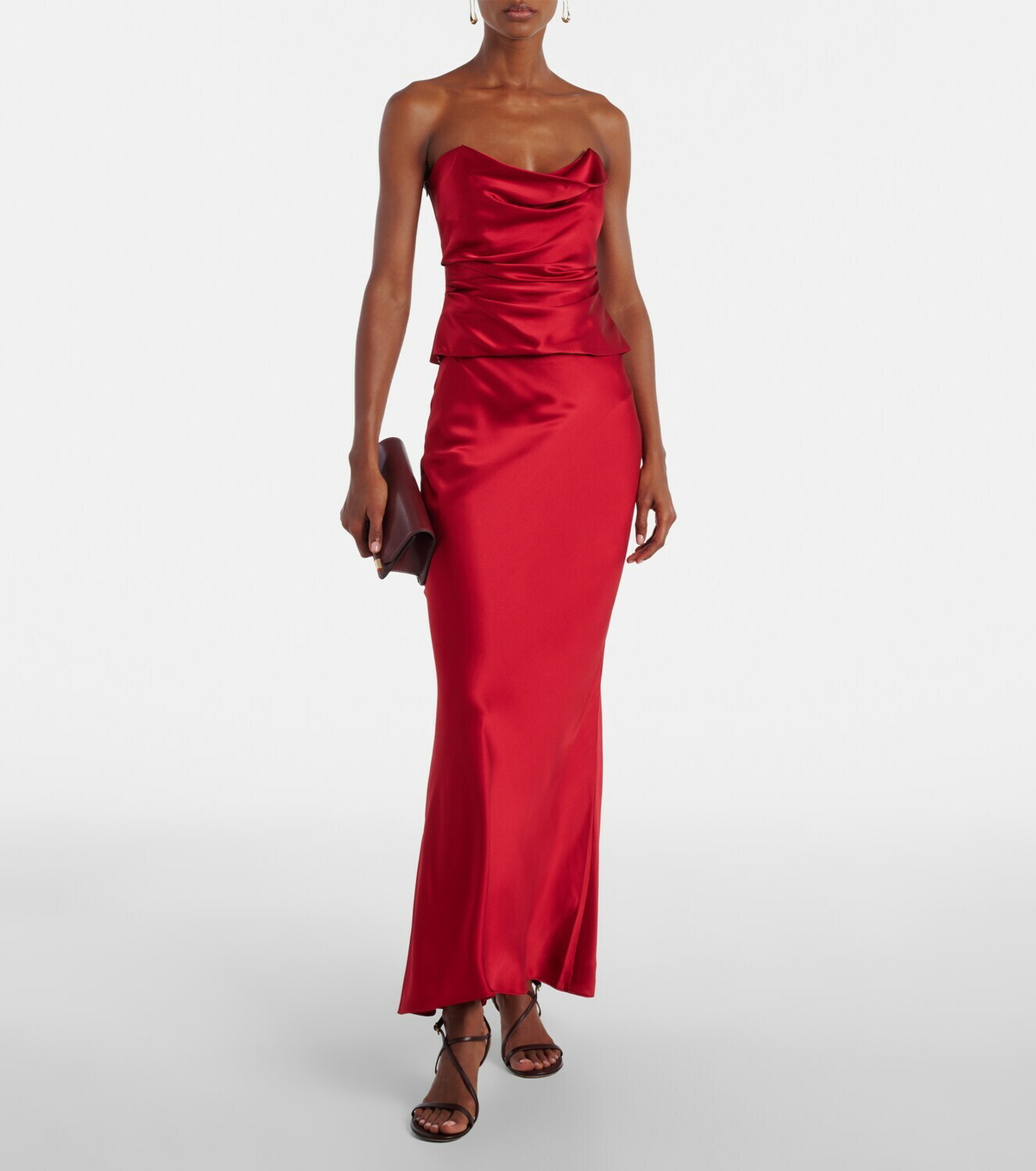 The Sei Draped silk charmeuse bustier