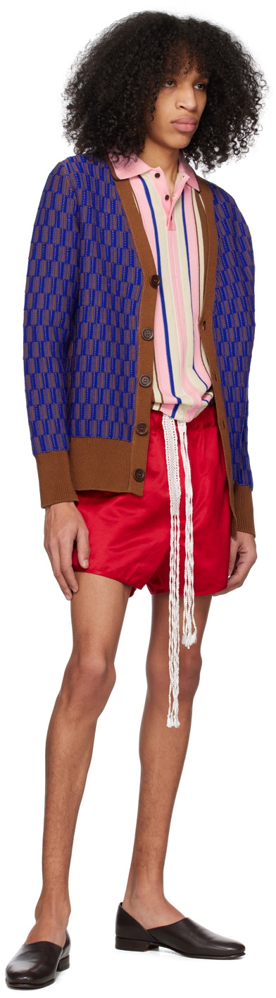 Wales Bonner Brown & Blue Prince Cardigan