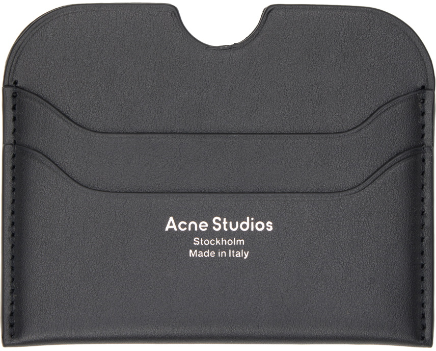 Acne Studios Black Logo Stamp Card Holder Acne Studios