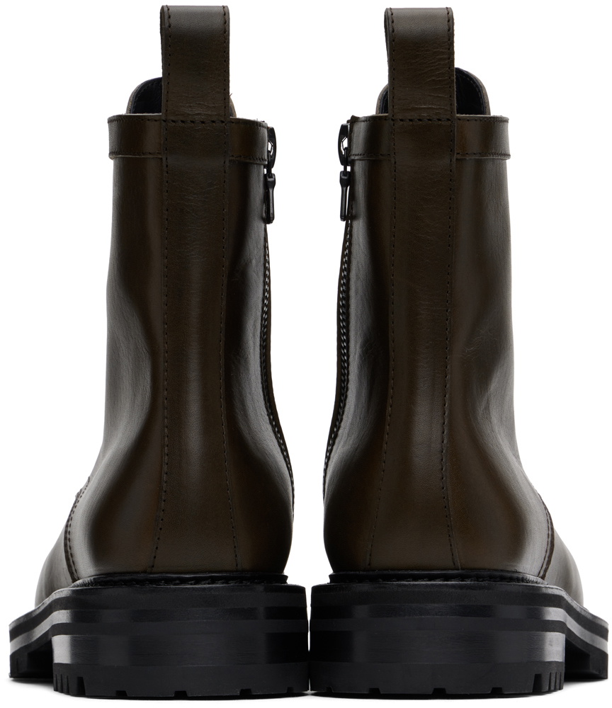 Dries Van Noten Khaki Lace-up Boots