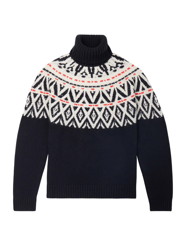 Photo: BOGNER - Roxter Fair Isle Jacquard-Knit Cashmere Rollneck Ski Mid-Layer - Blue