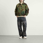 NOMARHYTHM TEXTILE Men's Camo Flower Reversible Down Puffer Jacket in Olive