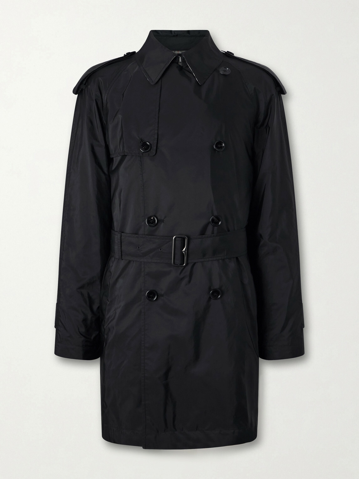 Burberry - Belted Shell Trench Coat - Black