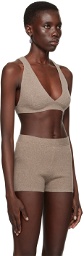 Lauren Manoogian Taupe Rib Triangle Bralette