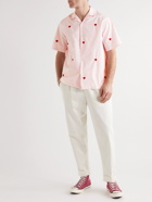 Portuguese Flannel - Convertible-Collar Embroidered Cotton-Poplin Shirt - Pink