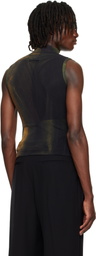Jean Paul Gaultier SSENSE Exclusive Khaki & Black High Neck Printed Water Tank Top