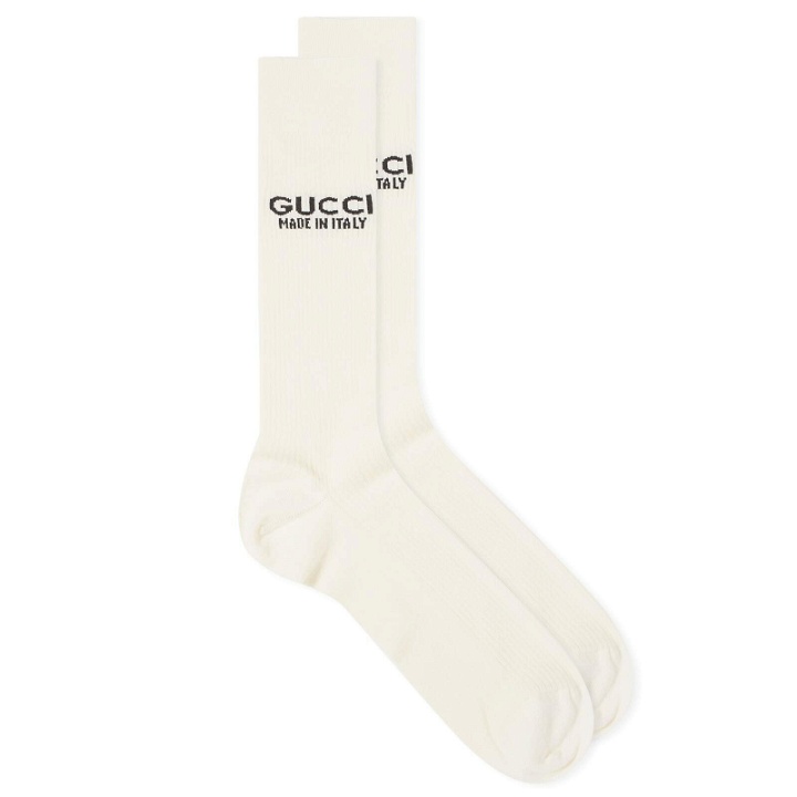 Photo: Gucci Men's Logo Socks in Ivory