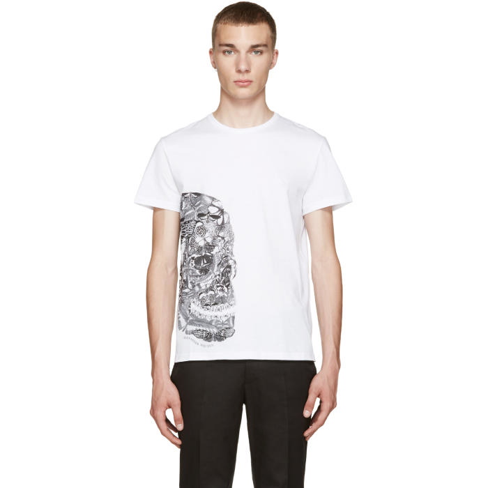 Photo: Alexander McQueen White Butterfly Skull T-Shirt